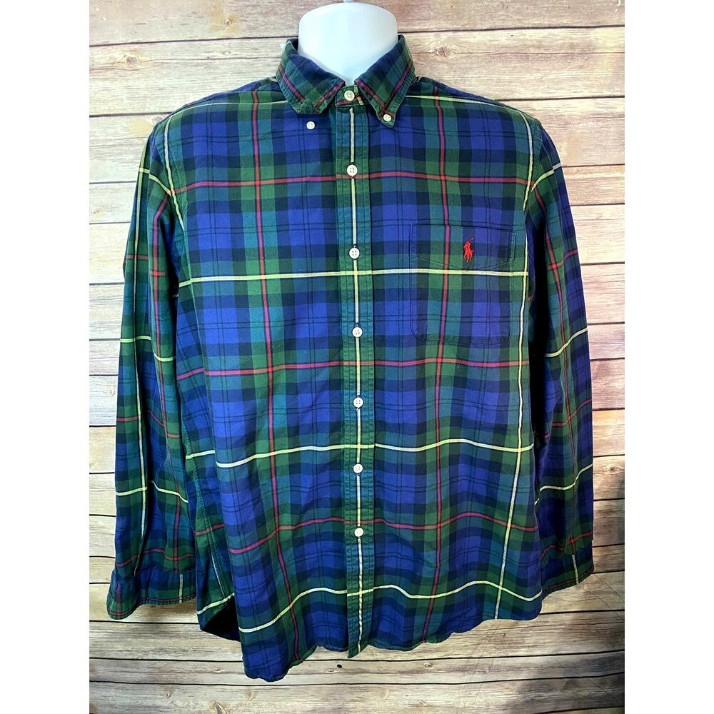 RALPH LAUREN Tartan Plaid Shirt Green Men’s Large